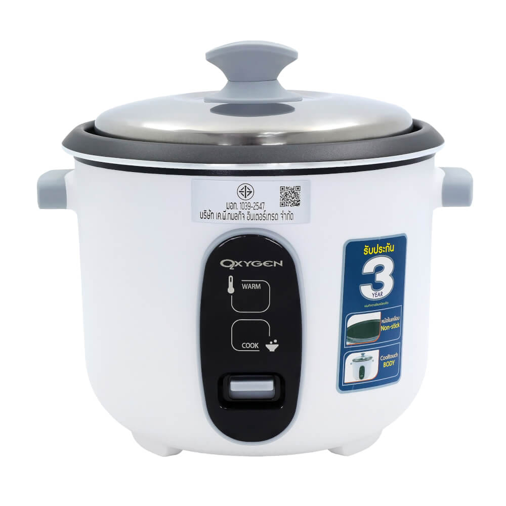 หม้อหุงข้าวไฟฟ้า OXYGEN รุ่น RC-192 ขนาด 1.8 ลิตร สีขาว_0